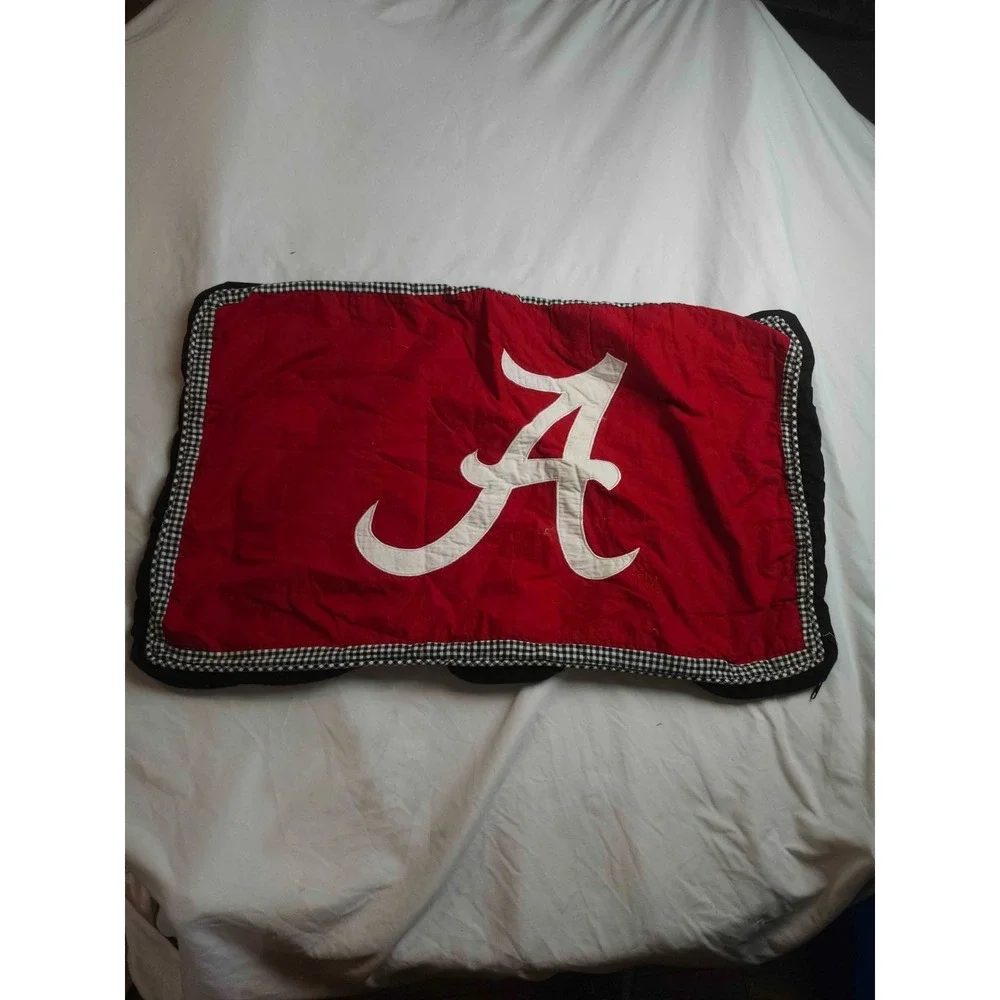 Vtg 90s Alabama Crimson Tide NCAA Pillow Sham 18x30 Red Quilted Cozy Dorm Decor